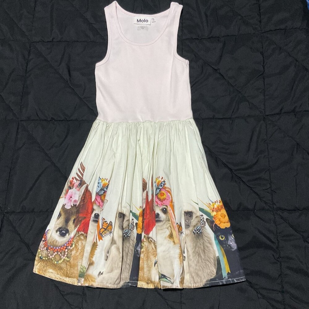 Molo Girls Cassandra Party Animals Dress Ribbed Long Sleeve 7-8 Years Old - Picture 12 of 12